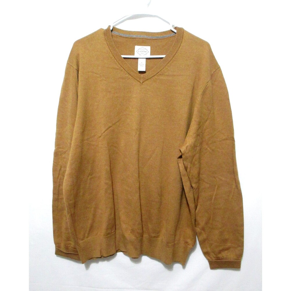 NEW St Johns Bay Mens Pullover Sweater Gold Cotton Blend Size XL